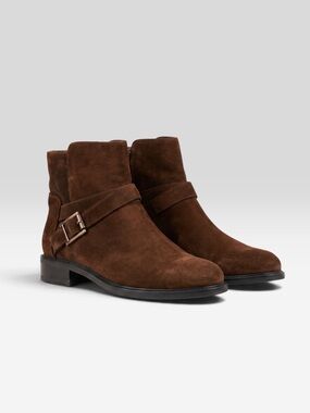 🤎 $550 AQUATALIA ITALY BREE SUEDE BROWN LEATHER ANKLE BOOTS US 8.5